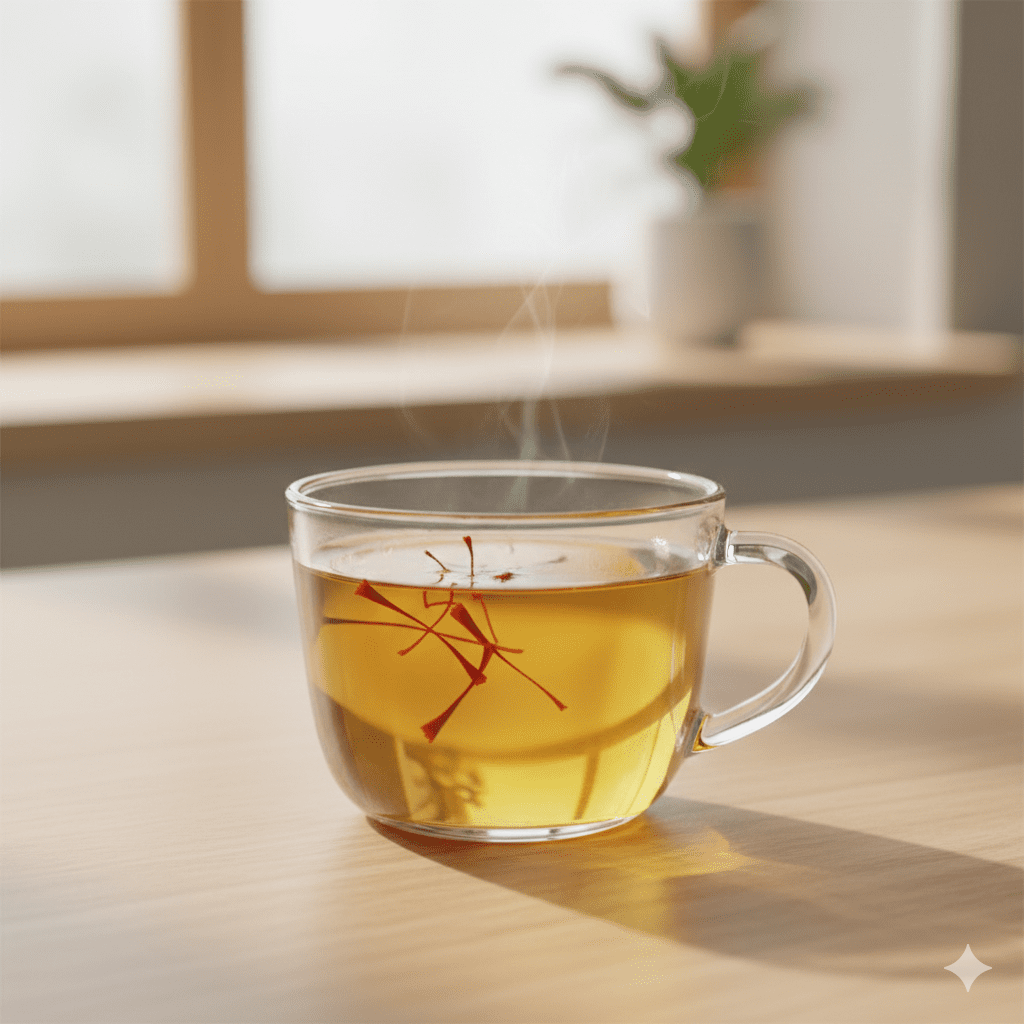 Infusion de safran aux filaments rouges pour le bien-être
